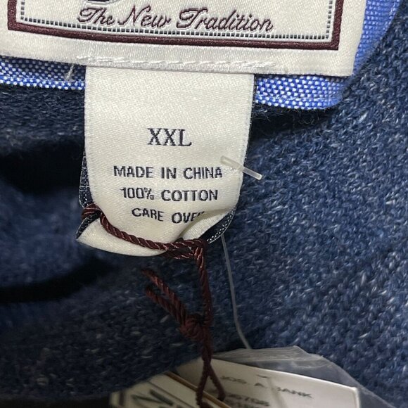 New Jos A. Bank Shawl Collar Button Sweater Men's Blue Maroon XXL Cotton - Picture 6 of 7